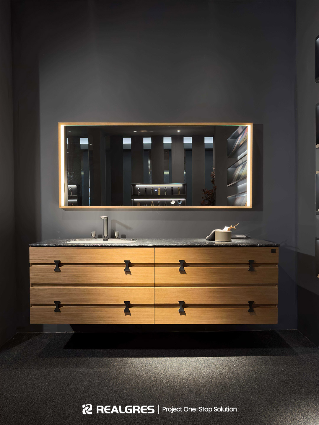 solid wood bathroom vanity cabinet